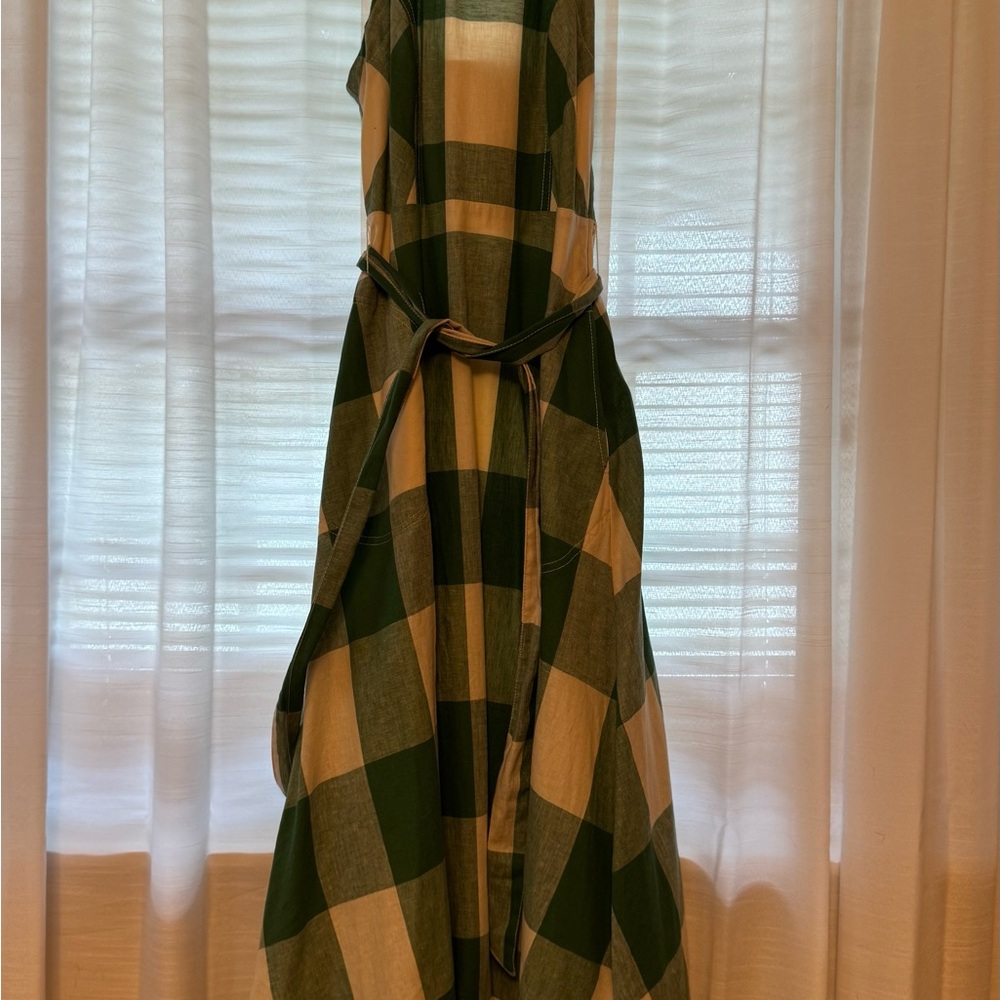 Anthropologie Maeve Green and White Dress